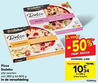 Promoties Pizza 4 kazen - Sodebo - Geldig van 29/05/2024 tot 10/06/2024 bij Carrefour