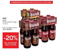 Promoties Bier kwak rouge - Kwak - Geldig van 05/06/2024 tot 18/06/2024 bij Alvo
