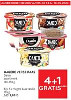 Promoties Danio magere kaas vanille - Danone - Geldig van 05/06/2024 tot 18/06/2024 bij Alvo