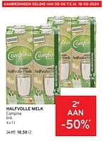 Promoties Halfvolle melk campina - Campina - Geldig van 05/06/2024 tot 18/06/2024 bij Alvo