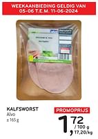 Promoties Kalfsworst alvo - Huismerk - Alvo - Geldig van 05/06/2024 tot 18/06/2024 bij Alvo