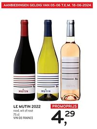 Le mutin 2022 rood, wit of rosé-Rode wijnen