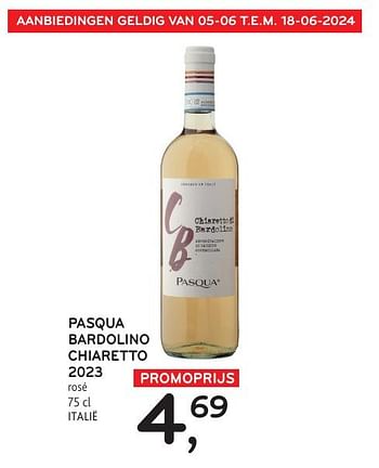 Promoties Pasqua bardolino chiaretto 2023 rosé - Rosé wijnen - Geldig van 05/06/2024 tot 18/06/2024 bij Alvo