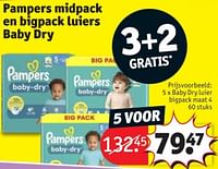 Promoties Baby dry luier bigpack maat 4 - Pampers - Geldig van 28/05/2024 tot 09/06/2024 bij Kruidvat