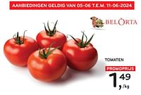 Promoties Tomaten - Belorta - Geldig van 05/06/2024 tot 18/06/2024 bij Alvo