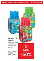 Promoties Vruchtendrank twist and drink appel - Twist and drink - Geldig van 05/06/2024 tot 18/06/2024 bij Alvo