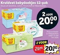 Promoties Babydoekjes water - Huismerk - Kruidvat - Geldig van 28/05/2024 tot 09/06/2024 bij Kruidvat