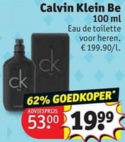 Promoties Calvin klein be edt - Calvin Klein - Geldig van 28/05/2024 tot 09/06/2024 bij Kruidvat