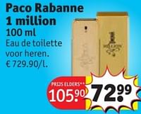 Promoties Paco rabanne 1 million edt - Paco Rabanne - Geldig van 28/05/2024 tot 09/06/2024 bij Kruidvat