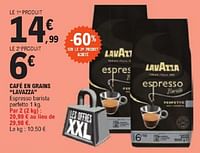 Promotions Café en grains lavazza - Lavazza - Valide de 28/05/2024 à 08/06/2024 chez E.Leclerc