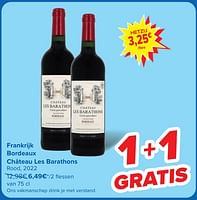 Promoties Frankrijk bordeaux château les barathons rood - Rode wijnen - Geldig van 29/05/2024 tot 10/06/2024 bij Carrefour