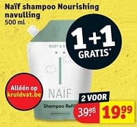 Promoties Naïf shampoo nourishing navulling - Naif - Geldig van 28/05/2024 tot 09/06/2024 bij Kruidvat