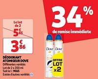 Promoties Déodorant atomiseur dove - Dove - Geldig van 28/05/2024 tot 03/06/2024 bij Auchan