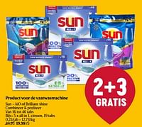Promoties Product voor de vaatwasmachine sun all in 1, citroen - Sun - Geldig van 30/05/2024 tot 05/06/2024 bij Delhaize