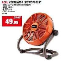 Promoties Powerplus accu ventilator powdp8015 - Powerplus - Geldig van 29/05/2024 tot 09/06/2024 bij Hubo