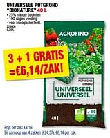 Promoties Universele potgrond bionature - Agrofino - Geldig van 29/05/2024 tot 09/06/2024 bij Hubo