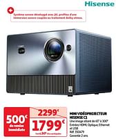 Promoties Mini vidéoprojecteur hisense c1 - Hisense - Geldig van 28/05/2024 tot 16/06/2024 bij Auchan