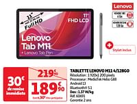 Promoties Tablette lenovo m11 4-128go - Lenovo - Geldig van 28/05/2024 tot 16/06/2024 bij Auchan