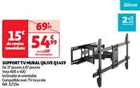 Promotions Support tv mural qilive q1459 - Qilive - Valide de 28/05/2024 à 16/06/2024 chez Auchan Ronq