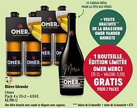 Promotions Bière blonde omer - Omer - Valide de 30/05/2024 à 05/06/2024 chez Delhaize