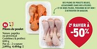 Promotions Pilons de poulet nature - Produit Maison - Delhaize - Valide de 30/05/2024 à 05/06/2024 chez Delhaize