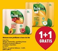 Promotions Boisson non pétillante à base de thé fuze tea pêche hibiscus - FuzeTea - Valide de 30/05/2024 à 05/06/2024 chez Delhaize
