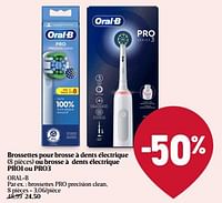 Promotions Brossettes pro precision clean - Oral-B - Valide de 30/05/2024 à 05/06/2024 chez Delhaize