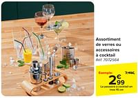 Promotions Assortiment de verres ou accessoires à cocktail - Produit maison - Carrefour  - Valide de 29/05/2024 à 10/06/2024 chez Carrefour