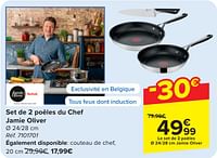 Promotions Set de 2 poêles du chef jamie oliver - Tefal - Valide de 29/05/2024 à 10/06/2024 chez Carrefour