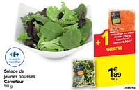 Promotions Salade de jeunes pousses carrefour - Produit maison - Carrefour  - Valide de 29/05/2024 à 10/06/2024 chez Carrefour