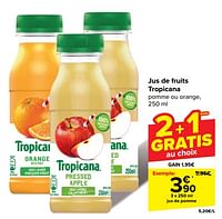 Promotions Jus de pomme - Tropicana - Valide de 29/05/2024 à 10/06/2024 chez Carrefour