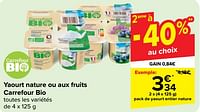 Promotions Pack de yaourt entier nature - Produit maison - Carrefour  - Valide de 29/05/2024 à 10/06/2024 chez Carrefour