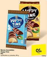 Promotions Barres chocolatées happy time flis - Happy time - Valide de 29/05/2024 à 10/06/2024 chez Carrefour