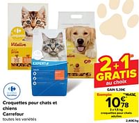 Promotions Croquettes pour chats adultes - Produit maison - Carrefour  - Valide de 29/05/2024 à 10/06/2024 chez Carrefour