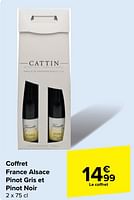 Promotions Coffret france alsace pinot gris et pinot noir - Vins blancs - Valide de 29/05/2024 à 10/06/2024 chez Carrefour