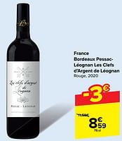 Promotions France bordeaux pessacléognan les clefs d’argent de léognan rouge - Vins rouges - Valide de 29/05/2024 à 10/06/2024 chez Carrefour