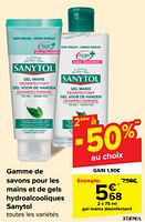 Promotions Gel mains désinfectant - Sanytol - Valide de 29/05/2024 à 10/06/2024 chez Carrefour