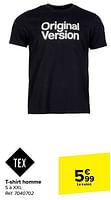 Promotions T-shirt homme - Tex - Valide de 29/05/2024 à 10/06/2024 chez Carrefour