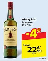 Promotions Whisky irish jameson - Jameson - Valide de 29/05/2024 à 10/06/2024 chez Carrefour