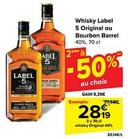 Promotions Whisky original - Label 5 - Valide de 29/05/2024 à 10/06/2024 chez Carrefour
