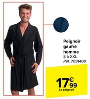 Promotions Peignoir gaufré homme - Produit maison - Carrefour  - Valide de 29/05/2024 à 10/06/2024 chez Carrefour