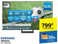 Promotions Samsung qled-tv qe65q70 - Samsung - Valide de 29/05/2024 à 10/06/2024 chez Carrefour