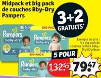 Promotions Big pack de couches taille 4 babydry - Pampers - Valide de 28/05/2024 à 09/06/2024 chez Kruidvat