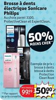 Promotions Brosse a dents brosse a dents protection clean roze - Philips - Valide de 28/05/2024 à 09/06/2024 chez Kruidvat