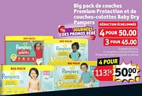 Promotions Couches-culottes premium protection taille 5 big pack - Pampers - Valide de 28/05/2024 à 09/06/2024 chez Kruidvat
