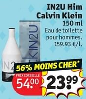 Promotions In2u him calvin klein - Calvin Klein - Valide de 28/05/2024 à 09/06/2024 chez Kruidvat