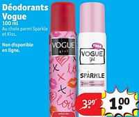 Promotions Déodorants vogue - Vogue - Valide de 28/05/2024 à 09/06/2024 chez Kruidvat