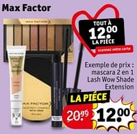Promotions Mascarazenl lash wow shade extension - Max Factor - Valide de 28/05/2024 à 09/06/2024 chez Kruidvat