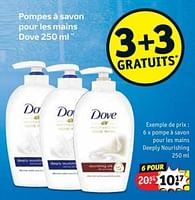 Promotions Pompe a savon pour les main deeply nourishing - Dove - Valide de 28/05/2024 à 09/06/2024 chez Kruidvat