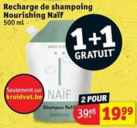 Promotions Recharge de shampoing nourishing naif - Naif - Valide de 28/05/2024 à 09/06/2024 chez Kruidvat